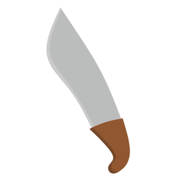 Mutfak Bıçağı 'nın tasviri. Düz bıçak tasarımı. Çizgi film tarzında bıçak illüstrasyonu