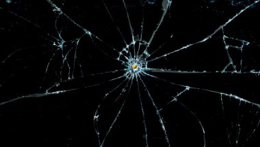 Closeup kırık cam kırık siyah renk