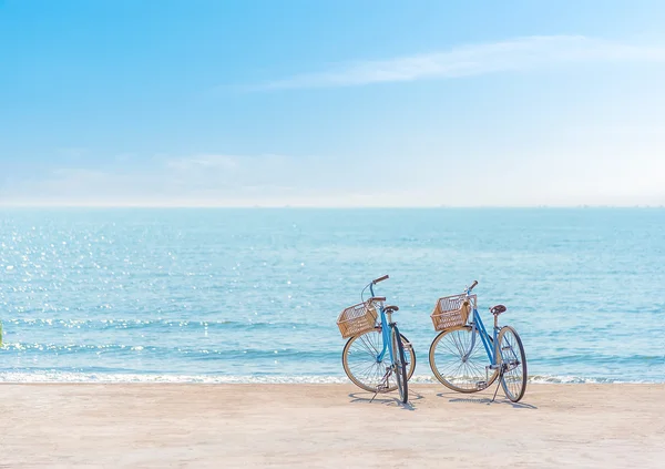 Bike on the seaside,Two bicycle on the beach