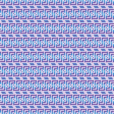 Mavi ve Mor Geometrik Dijital Dekor İçin Kusursuz Desen