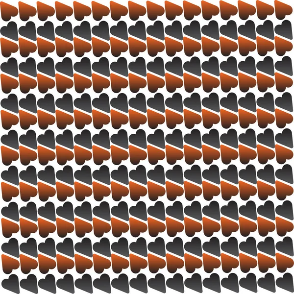 Kalbin şekli, turuncu ve siyah gradyan motiflere sahip, beyaz arka plan üzerinde kusursuz çapraz bir şekilde düzenlenmiş, yaratıcı tekstil baskıları ve modern dijital duvar kağıtları için ideal.