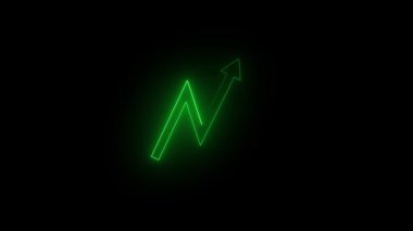  Parlayan neon ok yukarı işaret işi