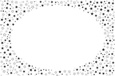 Merkezi Oval Alanlı Dekoratif Yıldız Sınırı