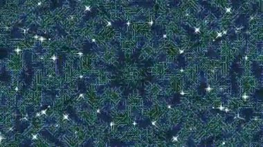 Parlak ışıkları olan fütüristik neon devre deseni