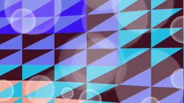 Dinamik üçgenleri ve bokeh ışıkları olan canlı geometrik desen