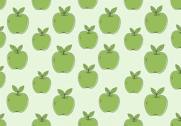 Çırpılmış yeşil elma aromalı, dikişsiz desen ana hatlar ve yeşil yapraklar açık yeşil arka planda tekrarlanıyor..