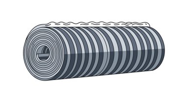 Endüstriyel gri ve beyaz çizgili çatı veya döşeme malzemesi. İnşaat ve inşaat için dokulu üst kenarı var..