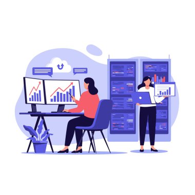 Kulaklık takan profesyonel müşteri hizmetleri temsilcisi bilgisayarda çalışır ve müşterilere yardımcı olmayı düşünür..