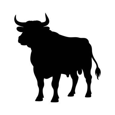 Boğa silueti vektör çizimi logo tasarımı için ideal 