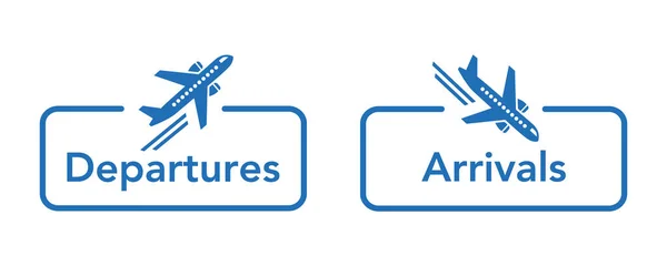 Havaalanı Uçak Gidiş ve Geliş Simgesi Vektör Resimleri 