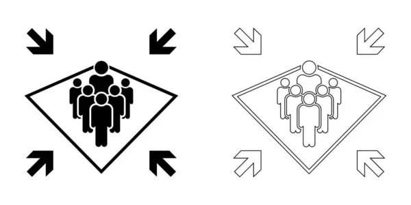 Acil Durum ve Toplama için Toplama Noktası Simgesi Vektörü 