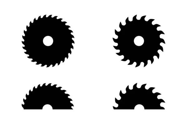 Beyaz Arkaplanda Dairesel Testere Bıçağı Siluet Vektör İllüstrasyonu 