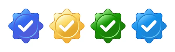 Renkli Doğrulanmış İşaretli Rozet Vektörü Simgesi ResmiComment 