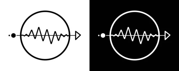 Elektronik devre dalga formu sinyal ok vektör simgesi tasarımı
