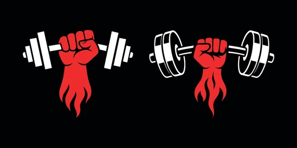 Alevli Jimnastik Eli Fitness Logosu İçin Aptal Vektör 