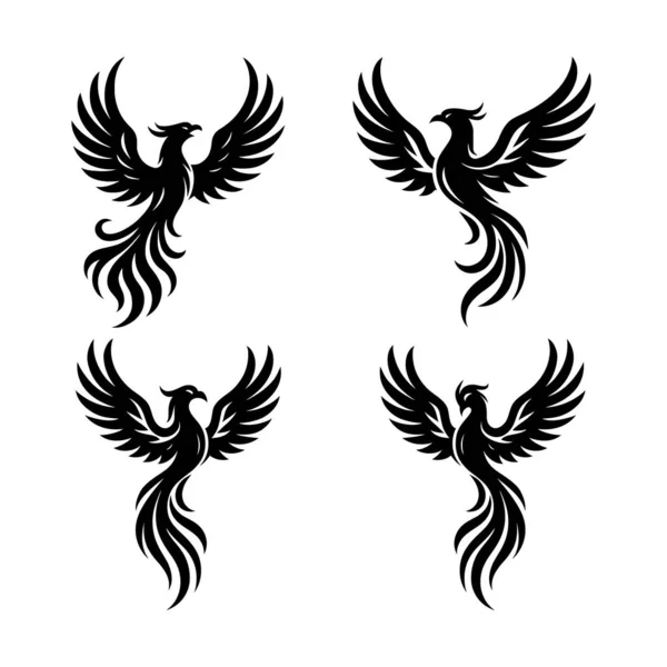 Beyaz Arkaplanda Ateş Anka Kuşu Vektör İllüstrasyonu 