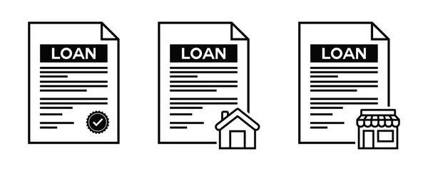 Mali Kredi Belgeleri Ev ve İş Vektörü İçin Simgeleri Özetliyor 