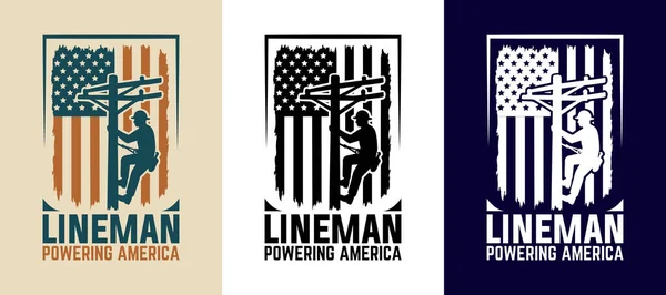 Çizgi Adam Amerika Vektör İllüstrasyonuna Güç Veriyor 