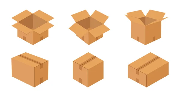 Karton Kutular Vektör İllüstrasyonu 