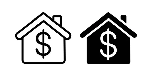 Emlak Doları İmza Evi Simgesi Vektörü 