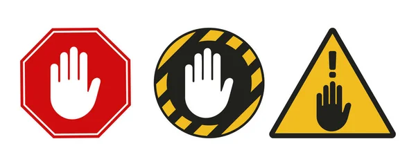 Trafik ve Güvenlik İllüstrasyonu için Dur İşareti Vektör Simgesi Ayarlandı 