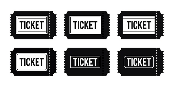 Bilet Silueti Vektör Simgesi Olaylara Giriş İçin Ayarlandı 