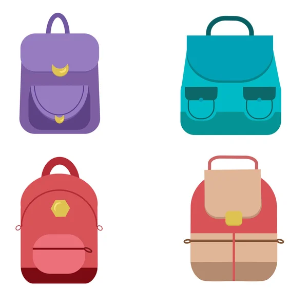 Schooltas platte illustratie. Tas voor school. — Stockvector