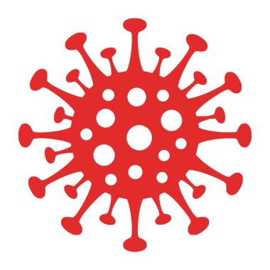 Kırmızı Virüs Simgesi Vektörü: Küresel Salgın, Tıbbi ve Sağlık