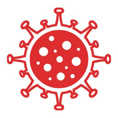 Kırmızı Virüs Simgesi Vektörü: Küresel Salgın, Tıbbi ve Sağlık