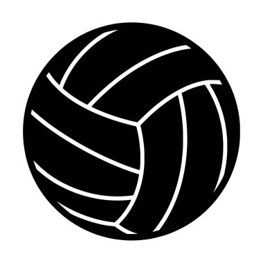 Basit Siyah Voleybol Silüet Vektör Simgesi