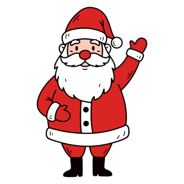 Sevimli Mutlu Noel Baba El sallayan Çizgi Film Karakteri