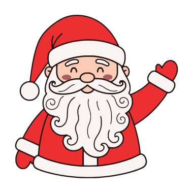 Sevimli Mutlu Noel Baba El sallayan Çizgi Film Karakteri