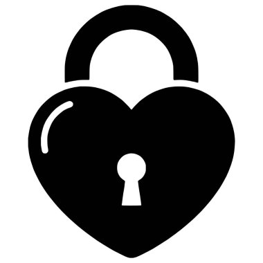 Anahtar Delikli Kara Yürek Asma Kilidi