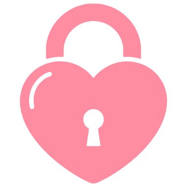 Anahtar Deliği ile Pembe Kalp Şekli Asma Kilit