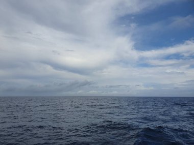 Mavi gökyüzü ile güzel deniz kıyısı