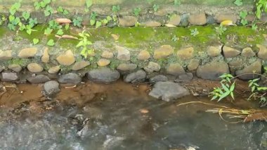 Endonezya 'daki nehirde su akıntısı