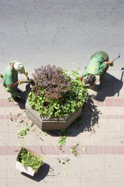City greenery workers clipart