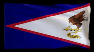 Amerikan Samoa ulusal bayrağının rüzgarda güzel dalgalanan 4K animasyonu. Video tanıtımları, belgeseller, seyahat içeriği veya ulusal kutlamalar için mükemmel.