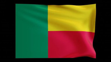 Benin ulusal bayrağının rüzgarda güzel dalgalanan 4K animasyonu. Video tanıtımları, belgeseller, seyahat içeriği veya ulusal kutlamalar için mükemmel.