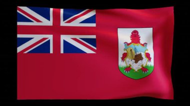 Bermuda bayrağının rüzgarda güzel dalgalanan 4K animasyonu. Video tanıtımları, belgeseller, seyahat içeriği veya ulusal kutlamalar için mükemmel.
