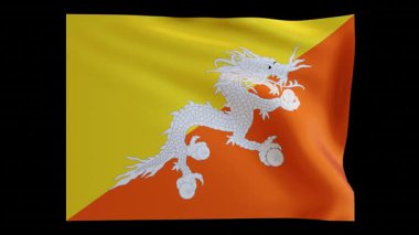 Bhutan ulusal bayrağının rüzgarda güzel dalgalanan 4K animasyonu. Video tanıtımları, belgeseller, seyahat içeriği veya ulusal kutlamalar için mükemmel.