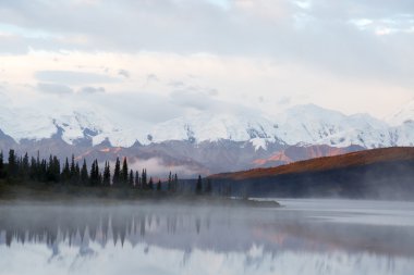 Denali Mt Mckinley sabah ışık