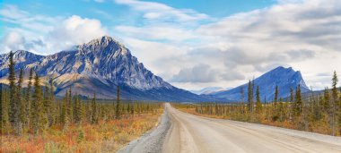  Road through the rockies mountains clipart