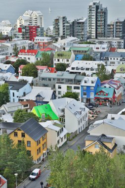 Reykjavik, İzlanda'nın başkenti görünümünü