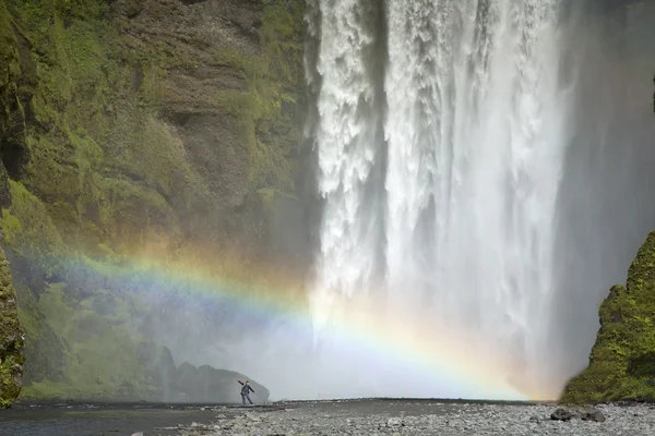 Skogafoss vattenfall i islandet — Stockfoto