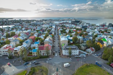 Reykjavik, İzlanda'nın başkenti görünümünü