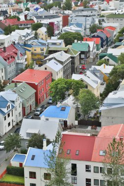 Reykjavik, İzlanda'nın başkenti görünümünü