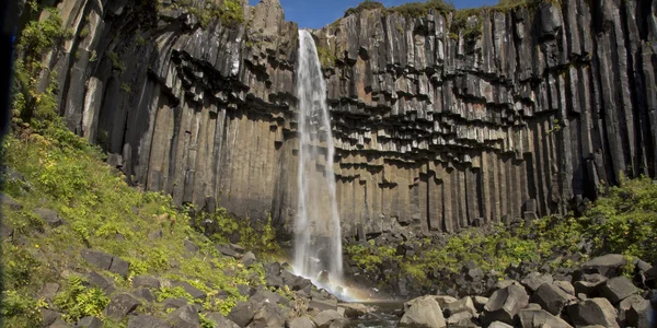 Svartifoss black waterfall — Stock Photo, Image