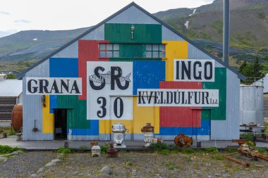 Siglufjordur köyü. Kuzey İzlanda.