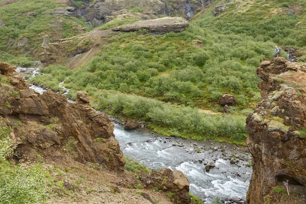 Högsta vattenfall av Island Glymur — Stockfoto